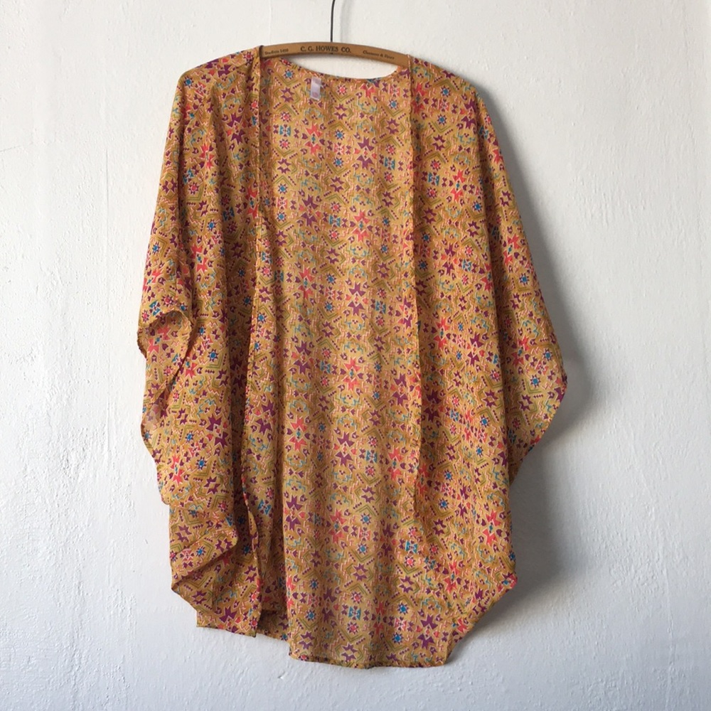 Exhilaration Top, Mustard Aztec Print Sz Lg/XL